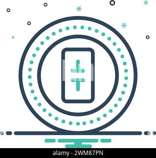 Icon for theta,ancient Stock Vector