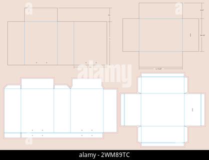 Sliding with rope handle Shoe Box Large size- 13.25 X 10 X 5 Inch die line template | Pull out drawer with rope handle rigid box dieline template Stock Vector