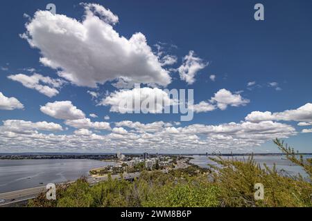View of Perth, from Kings Park, Western Australia, Australia Stock Photo