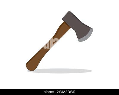 Art illustration symbol icon object work tools design handy worker logo of axe Stock Vector