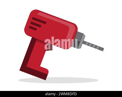 Art illustration symbol icon object work tools design handy worker logo of drill Stock Vector