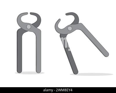 Art illustration symbol icon object work tools design handy worker logo of pincers Stock Vector