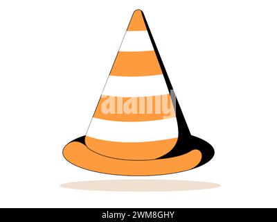 Art illustration symbol icon object work tools design handy worker logo of cone street Stock Vector