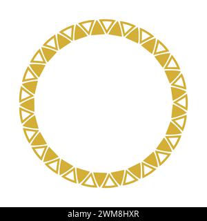 Golden Triangle Tribal Style Ornamental Round Frame Border Stock Vector