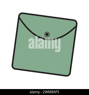 x*Green Button Closed Mini Envelope Bag Icon Stock Vector