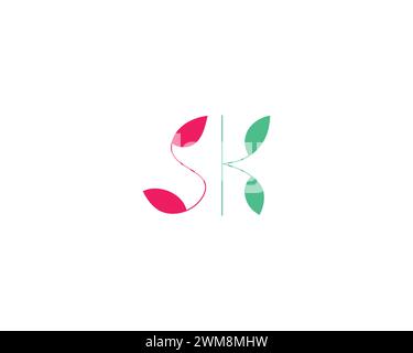Creative SK Letter Logo Template Vector Design Stock Vector