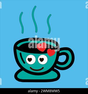 Art illustration symbol flat icon colorful design concept logo of offee day event Stock Vector