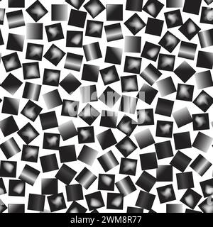Minimalist monochrome pattern. Abstract trendy print with geometric shapes and stripe lines. Artistic stylish vector template for seamless background Stock Vector