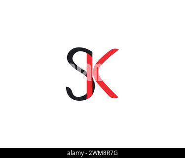 creative letter SK logo design vector template Stock Vector