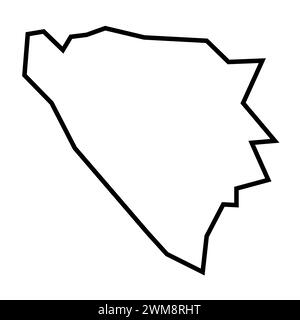 Bosnia and Herzegovina country thick black outline silhouette. Simplified map. Vector icon isolated on white background. Stock Vector
