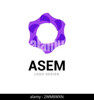 Abstract logo circle icon. Technology logo design, modern shape company symbol Stock Vector