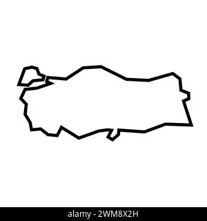 Turkey country thick black outline silhouette. Simplified map. Vector icon isolated on white background. Stock Vector