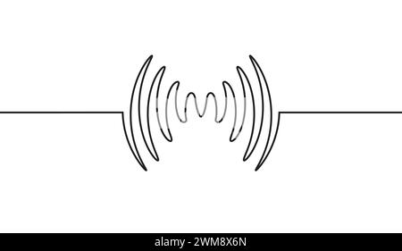 Audio sound wave music waveform. Pulse audio record design signal line Stock Vector