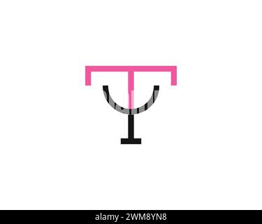 creative letter TY or YT logo design vector template Stock Vector