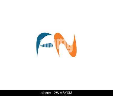 Creative FN Letter Logo Design Template Vector Stock Vector