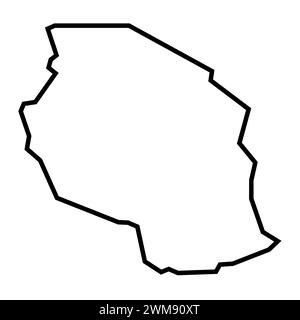Map of Tanzania black thick outline highlighted with neighbor countries ...
