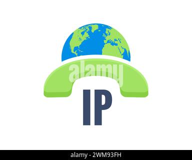 Voip vector icon. Internet call concept connection. Voice over network, voip sign Stock Vector