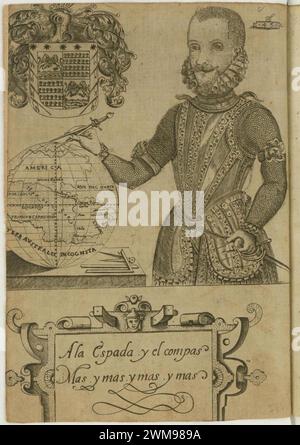 Bernardo De Vargas Machuca, Milicia y descripcion de las Indias, Frontispiece, 1599. Stock Photo