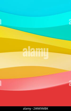 3d pattern of multicolored abstract geometric lines, vertical orientation Stock Photo