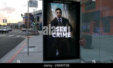 Los Angeles, California, USA 23rd February 2024 Ramon Rodriguez Will Trent Bus Stop on Melrose Avenue on February 23, 2024 in Los Angeles, California, USA. Photo by Barry King/Alamy Stock Photo Stock Photo