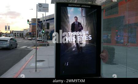 Los Angeles, California, USA 23rd February 2024 Ramon Rodriguez Will Trent Bus Stop on Melrose Avenue on February 23, 2024 in Los Angeles, California, USA. Photo by Barry King/Alamy Stock Photo Stock Photo