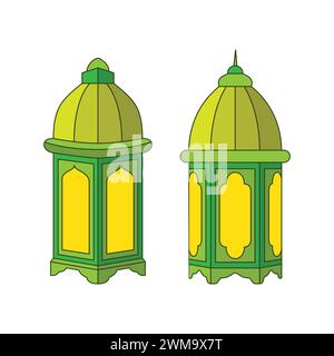 Vector illustration of Arabic lantern ornament Stock Vector