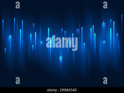 Big data technology background, rising data lines It represents the transmission of a huge amount of data into the digital technology system. Vector i Stock Vector