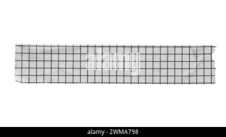 White tape with grid pattern on white background with clipping path Stock Photo