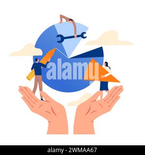 Data analysis and statistics business analytics data visualization Stock Vector