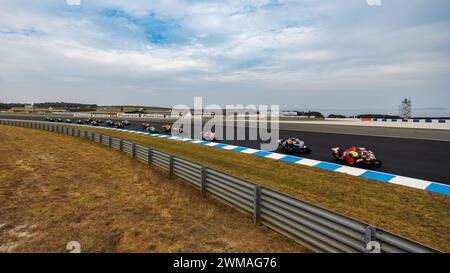 Phillip Island Grand Prix Circuit, 23 February 2024: Opening laps in Race 2 during the 2024 Superbike World Championship. corleve/Alamy Live News Stock Photo