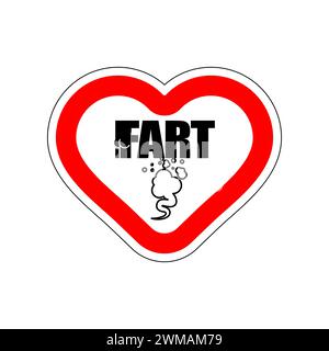 I love fart. I like to farting. Red road sign in shape of heart. Symbol of love on road Stock Vector