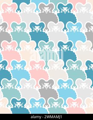 Sheep Pattern seamless. Ram texture. Farm animals Background Stock Vector