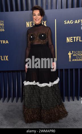 Los Angeles, USA. 24th Feb, 2024. Olivia Williams arriving to the 30th Annual SAG Awards at the Shrine Auditorium on February 24, 2024 in Los Angeles, CA. © OConnor-Arroyo/AFF-USA.com Credit: AFF/Alamy Live News Stock Photo