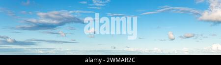 Blue sky background with tiny clouds. panorama. Stock Photo
