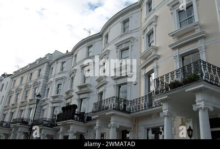 Attractive buildings, Lansdowne Crescent, Notting Hill, Royal Borough of Kensington and Chelsea, London, UK Stock Photo
