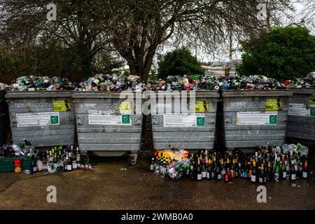 Glass bottles for recycling Stock Photo