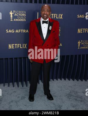 Los Angeles, United States. 24th Feb, 2024. LOS ANGELES, CALIFORNIA, USA - FEBRUARY 24: William Stanford arrives at the 30th Annual Screen Actors Guild Awards held at the Shrine Auditorium and Expo Hall on February 24, 2024 in Los Angeles, California, United States. (Photo by Xavier Collin/Image Press Agency) Credit: Image Press Agency/Alamy Live News Stock Photo