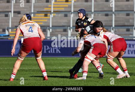 Exeter, Devon, UK. 24th Feb, 2024. Allianz Premiership Women's Rugby: Exeter Chiefs v Harlequins women at Sandy Park, Exeter, Devon, UK. Pictured: Credit: nidpor/Alamy Live News Stock Photo