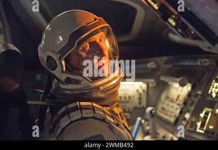 INTERSTELLAR 2014   Warner Bros. Pictures sci-fi film with Matthew McConaughey as NASA pilot Joseph Cooper Stock Photo