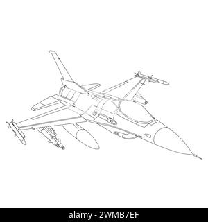 Military Aircraft Coloring Book For Children And Adults. Air Fighter ...