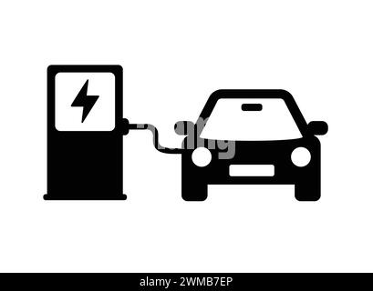 Electric Vehicle Charging Station Icon. EV Charging Station Road Sign. Electric Car Recharge Icon. Electrical Charging Station Symbol. Electric Fuel Stock Vector