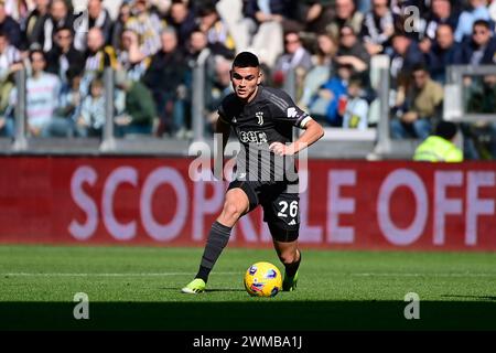 Torino, Italia. 25th Feb, 2024. Juventus' Carlos Alcaraz during the Serie A soccer match between Juventus and Frosinone at the Allianz Stadium in Torino, north west Italy - Saturday, FEBRUARY 25, 2024. Sport - Soccer . (Photo by Marco Alpozzi/Lapresse) Credit: LaPresse/Alamy Live News Stock Photo