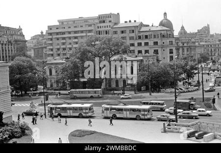 View of the Museum of Bucharest in the University Square in downtown Bucharest, Romania, approx. 1980 Stock Photo