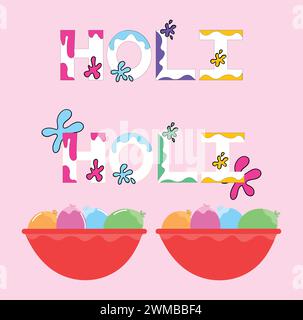 Holi Festival Colorful Elements Stock Vector