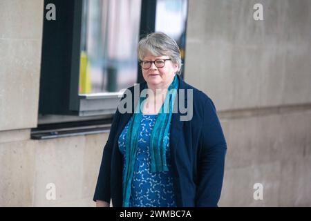 London, England, UK. 25th Feb, 2024. THERESE COFFEY is seen outside BBC as she appears on Sunday With Laura Kuenssberg. (Credit Image: © Tayfun Salci/ZUMA Press Wire) EDITORIAL USAGE ONLY! Not for Commercial USAGE! Credit: ZUMA Press, Inc./Alamy Live News Stock Photo