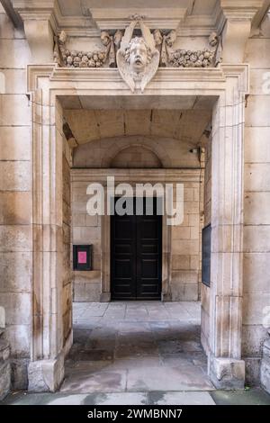 Doorway, St Magnus The Martyr church, 1684, the first Wren church completed after the Fire of London (1666) in the City of London Stock Photo