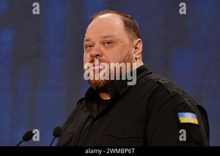Ukrainian politician, lawyer and Chairman of the Verkhovna Rada Ruslan Stefanchuk attends the 'Ukraine Year 2024' forum in Kyiv on February 25, 2024. Credit: SOPA Images Limited/Alamy Live News Stock Photo