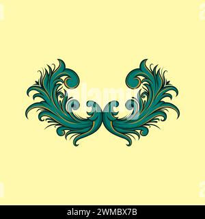 W Floral Design. Flower Pattern Modern Floral Stock Vector