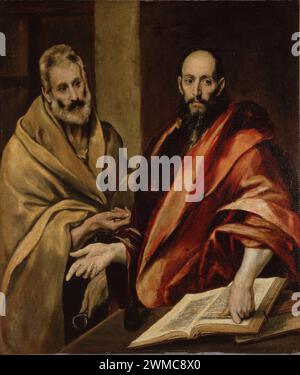 Saint Peter and Saint Paul Painting by El Greco Periods: Mannerism, Renaissance, Spanish Renaissance Created: 1587–1592 Stock Photo