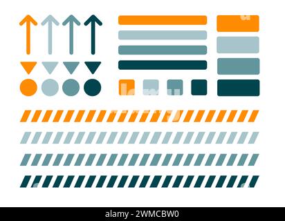 Big set of stickers, arrows and bookmarks. Stationery set illustration isolated on white background Stock Photo